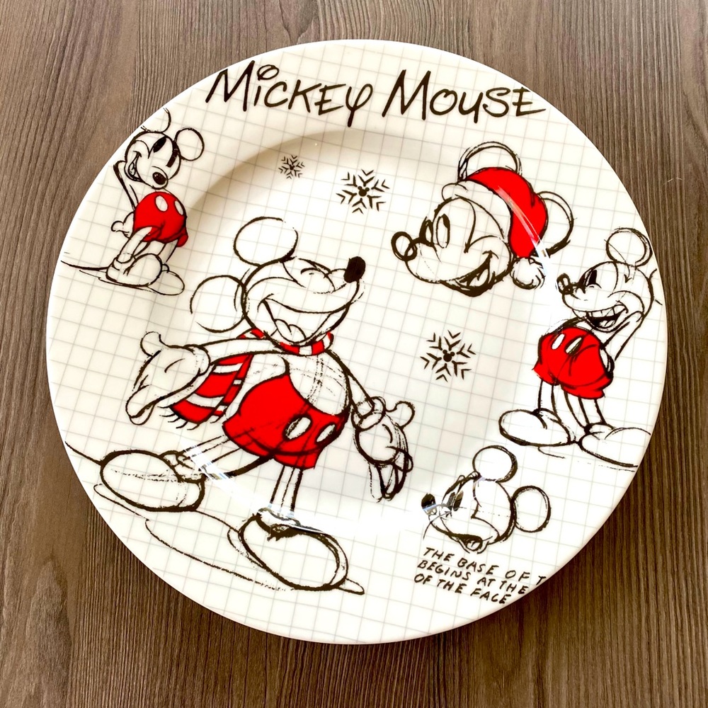 Disney Mickey Mouse Sketchbook Plate Christmas Don Towsley Holiday Home